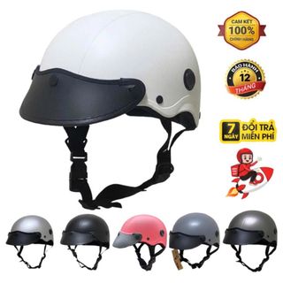 Bảo Di Shop Nón Bảo Hiểm Nửa Đầu Sơn GRC Màu Sơn Nhám Cao Cấp, Có Nút Thông gió Thời Trang PL05 Helmets