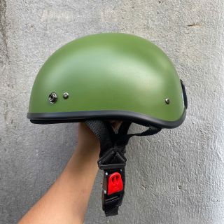 DAN GROUP Mũ Bảo Hiểm Thời Trang - An Toàn - Giá Rẻ [Matt Green Color] Half-Head Helmet, 1/2 Head Helmet Smooth Pilot Goggles Cute Shop