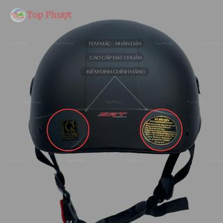 Bảo Di Shop Mũ bảo hiểm nửa đầu SRT cao cấp, thời trang trẻ trung, có lỗ thông gió, lưỡi trai, Freesize(55-59cm)