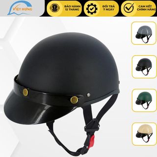 DAN GROUP Mũ Bảo Hiểm Thời Trang - An Toàn - Giá Rẻ Mũ bảo hiểm nửa đầu kèm lưỡi trai kiểu dáng đơn giản hàng chính hãng bảo hành 12 tháng