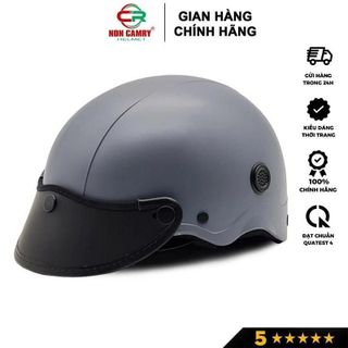 BảoDi Shop  Mũ Bảo Hiểm Thời Trang - An Toàn - Giá Rẻ Mũ bảo hiểm 1/2 thời trang  HELMETS, màu xám xi măng trẻ trung, có lỗ thông gió, freesize (55-58cm)