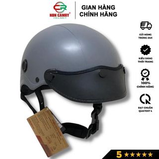 BảoDi Shop  Mũ Bảo Hiểm Thời Trang - An Toàn - Giá Rẻ Mũ bảo hiểm 1/2 thời trang  HELMETS, màu xám xi măng trẻ trung, có lỗ thông gió, freesize (55-58cm)