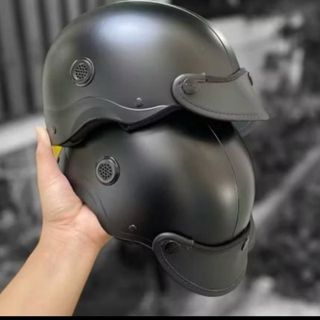 Bảo Di Shop Nón bảo hiểm 1/2 nửa đầu cao cấp loại dày Nhựa ABS - lòng thêu logo - mỏ da gắn khuya, freesize(54-48)cm