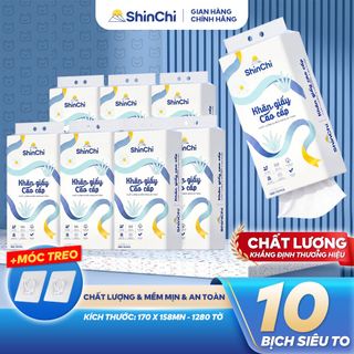 [GIÁ NHÀ MÁY] Thùng 10 gói giấy vệ sinh treo tường SHINCHI 1280 tờ 4 lớp cao cấp