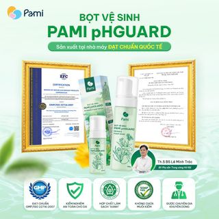 Dung dịch vệ sinh phụ nữ dạng bọt siêu mịn Pami pHGuard dưỡng ẩm cân bằng pH, giảm vi khuẩn