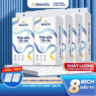 [SỈ TỪ 1 THÙNG] Thùng 6 bịch khăn giấy rút treo tường SHINCHI 1280 tờ 4 lớp