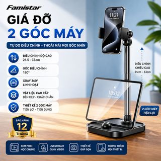 Giá đỡ điện thoại - kẹp điện thoại Livestream GD04 (T8) xoay 360 độ, phân phối toàn quốc