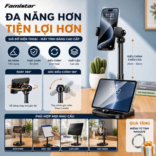 Giá đỡ điện thoại - kẹp điện thoại Livestream GD04 (T8) xoay 360 độ, phân phối toàn quốc