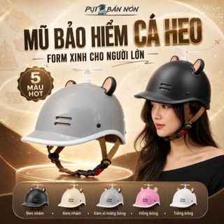 Nón Bảo Hiểm Cá Heo Nửa Đầu 1/2 Chính Hãng Cao Cấp  Phong Cách Thời Trang Đi Phố Phù Hợp Cho Nam Nữ