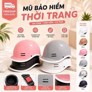 Mũ bảo hiểm cá heo cao cấp, thời trang, an toàn, thoáng mát cho nam nữ - chất liệu ABS EPS