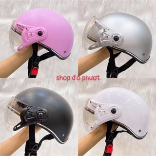 Mũ Bảo Hiểm Thời Trang - An Toàn - Giá Rẻ DANGROUP Nón Bảo Hiểm Nửa Đầu Có Kính Chắn Gió, Nhiều Màu Sắc Cho Nam và Nữ Cao Cấp