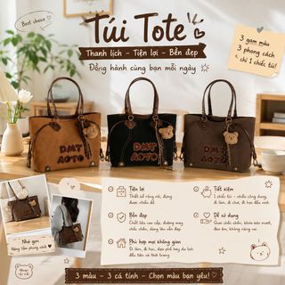 TÚI XÁCH NỮ CÔNG SỞ W856 – THANH LỊCH, RỘNG RÃI, ĐIỂM NHẤN CHARM GẤU DỄ THƯƠNG