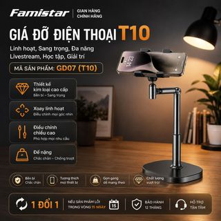 [SỈ TOÀN QUỐC] Giá Đỡ Điện Thoại GD07 (T10), Hỗ trợ quay 360°, giá sỉ từ 1 cái, BH 1 đổi 1