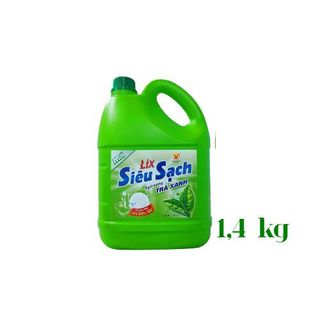 Nước Rửa Chén Lix Siêu Sạch Hương Trà Xanh can  1,4 Lít  Thùng 9 can