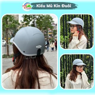 Mũ Bảo Hiểm Thời Trang - An Toàn - Giá Rẻ DANGROUP Mũ bảo hiểm Lưỡi Trai Đai Da cho nam nữ,nón bảo hiểm thời trang nửa đầu có khoét sau buộc tóc cho nữ