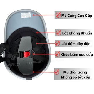 Mũ Bảo Hiểm Thời Trang - An Toàn - Giá Rẻ DANGROUP Mũ bảo hiểm Lưỡi Trai Đai Da cho nam nữ,nón bảo hiểm thời trang nửa đầu có khoét sau buộc tóc cho nữ