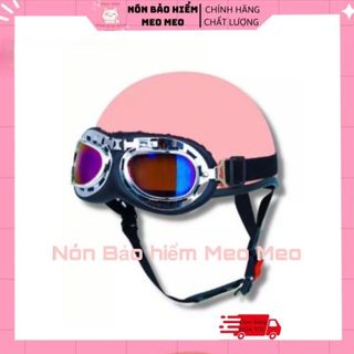 Mũ Bảo Hiểm Thời Trang - An Toàn - Giá Rẻ DANGROUP Mũ Bảo Hiểm Nữa Đầu Kính Phi Công Chất Liệu Nhựa ABS,Mũ bảo Hiểm Tai Thỏ Cứng Cáp Gọn Nhẹ Có Nhiều Màu Lựa Chọn CUTE