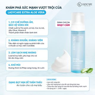 Dung dịch vệ sinh dạng bọt Ladycare Extra Aloe Vera