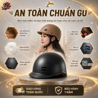 Mũ Bảo Hiểm Cá Heo - Thanh lý (Lỗi xước sơn do vận chuyển)