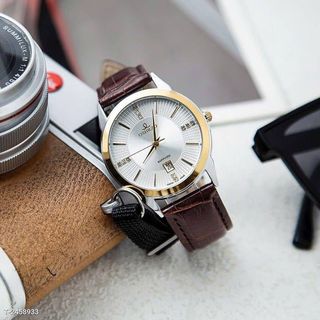 Đồng hồ dây da nam Oshrzo 6022G mặt tròn chính hãng đeo tay thời trang