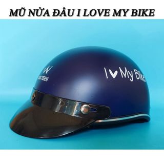 Mũ Bảo Hiểm Thời Trang - An Toàn - Giá Rẻ DANGROUP Mũ Bảo Hiểm Nửa Đầu In Hình I Love My Bike - Nón Bảo Hiểm Kiểu Thái Chất Lượng Dành Cho Cả Nam Và Nữ