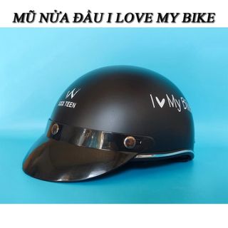 Mũ Bảo Hiểm Thời Trang - An Toàn - Giá Rẻ DANGROUP Mũ Bảo Hiểm Nửa Đầu In Hình I Love My Bike - Nón Bảo Hiểm Kiểu Thái Chất Lượng Dành Cho Cả Nam Và Nữ