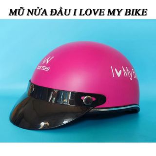 Mũ Bảo Hiểm Thời Trang - An Toàn - Giá Rẻ DANGROUP Mũ Bảo Hiểm Nửa Đầu In Hình I Love My Bike - Nón Bảo Hiểm Kiểu Thái Chất Lượng Dành Cho Cả Nam Và Nữ