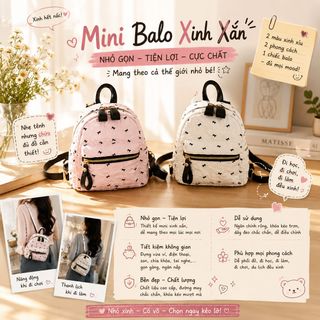 🎀 BALO THỜI TRANG W889 – HỌA TIẾT NHÍ SIÊU XINH, ĐI CHƠI CỰC HỢP