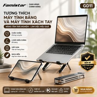[GIÁ SỈ BẤT NGỜ] Giá Đỡ Laptop Macbook 15 inch FAMISTAR-GD11, Hợp Kim Nhôm Cao Cấp, phân phối toàn quốc, giá chạm đáy