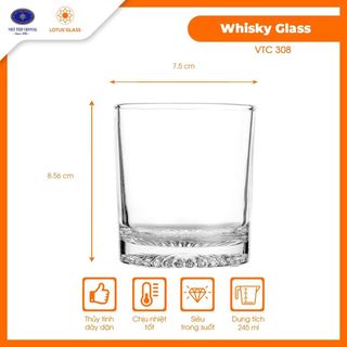 Bộ 6 Cốc Thủy Tinh VTC 308 245ML (THÙNG 12B)