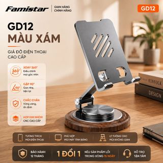 [SỈ GIÁ TỐT] Giá đỡ điện thoại Famistar GD12 chất liệu gỗ óc chó tự nhiên, kiểu dáng sang trọng, giá sỉ bất ngờ, phân phối toàn quốc