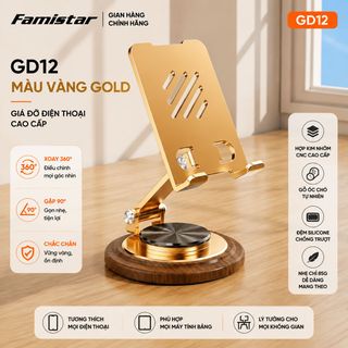 [SỈ GIÁ TỐT] Giá đỡ điện thoại Famistar GD12 chất liệu gỗ óc chó tự nhiên, kiểu dáng sang trọng, giá sỉ bất ngờ, phân phối toàn quốc