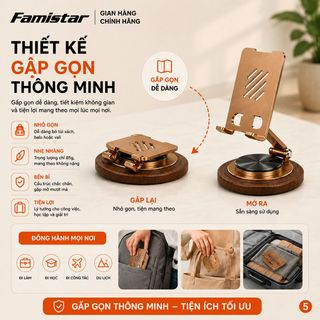 [SỈ GIÁ TỐT] Giá đỡ điện thoại Famistar GD12 chất liệu gỗ óc chó tự nhiên, kiểu dáng sang trọng, giá sỉ bất ngờ, phân phối toàn quốc