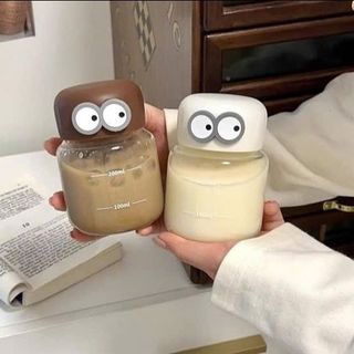Bình nước thủy tinh đôi mắt ngộ nghĩnh 300ml