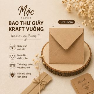 Bao thư vuông kraft 9x9