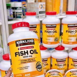 Dầu Cá Kirkland Signature Fish Oil 1000mg 400 Viên Mỹ. CAM KẾT CHÍNH HÃNG