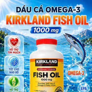 Dầu Cá Kirkland Signature Fish Oil 1000mg 400 Viên Mỹ. CAM KẾT CHÍNH HÃNG