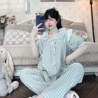 Bộ Mặc Nhà Mùa Hè Caro Dễ Thương - Thương Hiệu Uy Tín
