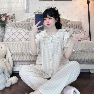 Bộ Mặc Nhà Mùa Hè Caro Dễ Thương - Thương Hiệu Uy Tín