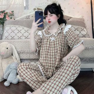 Bộ Mặc Nhà Mùa Hè Caro Dễ Thương - Thương Hiệu Uy Tín
