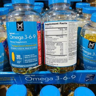 [Giá Sỉ Tốt] Viên Bổ Sung Omega 3-6-9 Member's Mark 1600mg Mỹ (300 Viên)