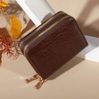 ✨Ví Nữ Mini Da PU VN03 Vân Cá Sấu, Khóa Kéo Chắc Chắn, Nhiều Ngăn