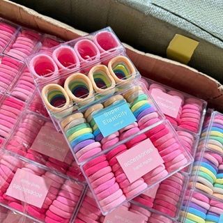 Hộp 32 chun buộc tóc to nhiều màu