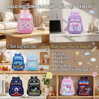 Balo Học Sinh Tiểu Học A6816 Hoạt Hình Nổi Bật Nhiều Màu Sắc Mã