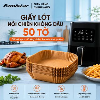 [Combo 50-100 tờ] Giấy lót nồi chiên không dầu vuông/tròn , chât liệu bột giấy tự nhiên, đạt chuẩn an toàn thực phẩm, sỉ lẻ số lượng lớn