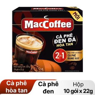 Thùng 60 hộp cà phê đen đá hòa tan 2in1 -  Đậm đà vị cà phê - Hộp giấy 22gx10 gói