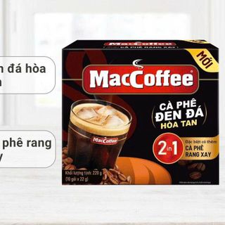 Thùng 60 hộp cà phê đen đá hòa tan 2in1 - Đậm đà vị cà phê - Hộp giấy 22gx10 gói