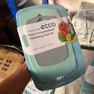 Bộ 3 Thớt Nhựa ECCO Kháng Khuẩn - Thớt Nhựa PP Cao Cấp Chống Trơn Trượt Chống Nấm Mốc Thương Hiệu ECCO