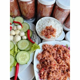 Ruốc tươi muối xổi có gia vị vừa vặn, cay, Món ngon nhà làm- 500GR