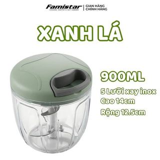 [GIÁ SỈ SHOCK] Dụng cụ xay thực phẩm/tỏi ớt Famistar 500/900ml lưỡi dao inox cao cấp, nhỏ gọn cầm tay tiện lợi, phân phối sỉ lẻ toàn quốc